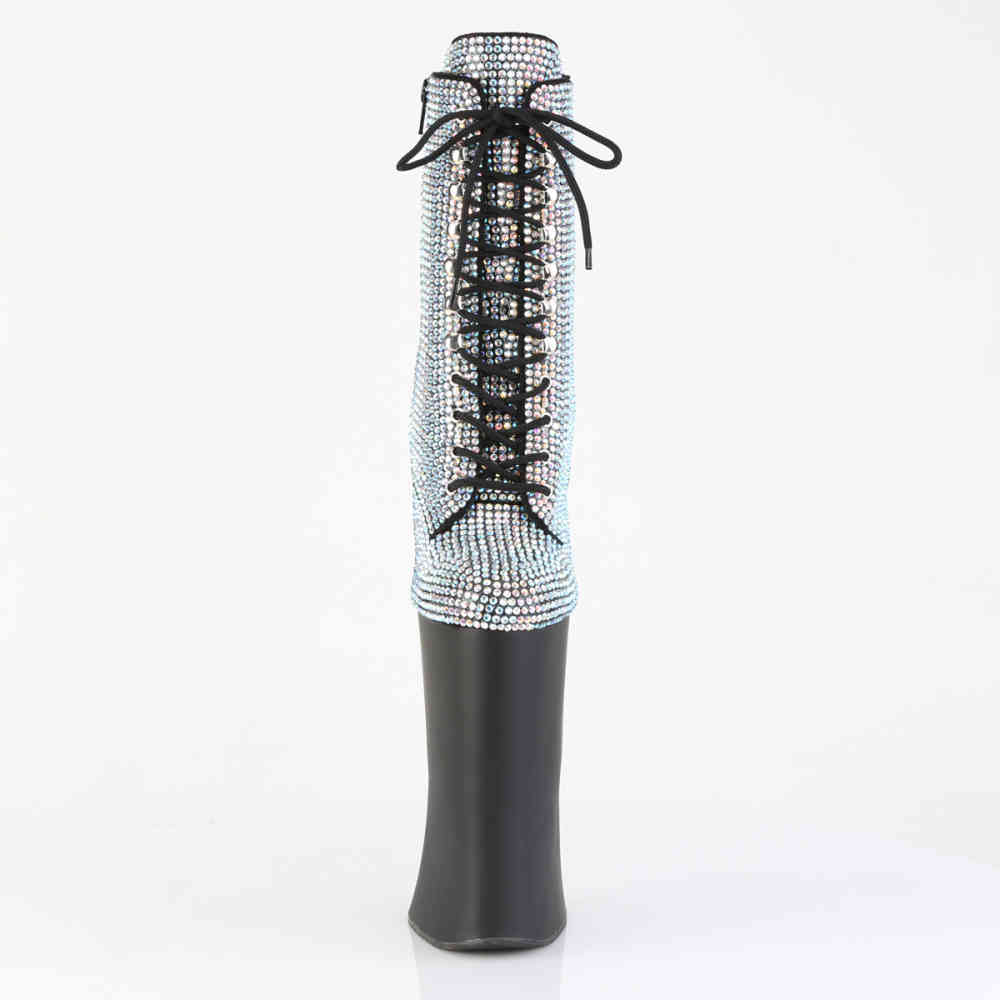 Pleaser - FORBIDDEN-1020RS Bottes de plate-forme, Pole dance chaussures - Couleur argent
